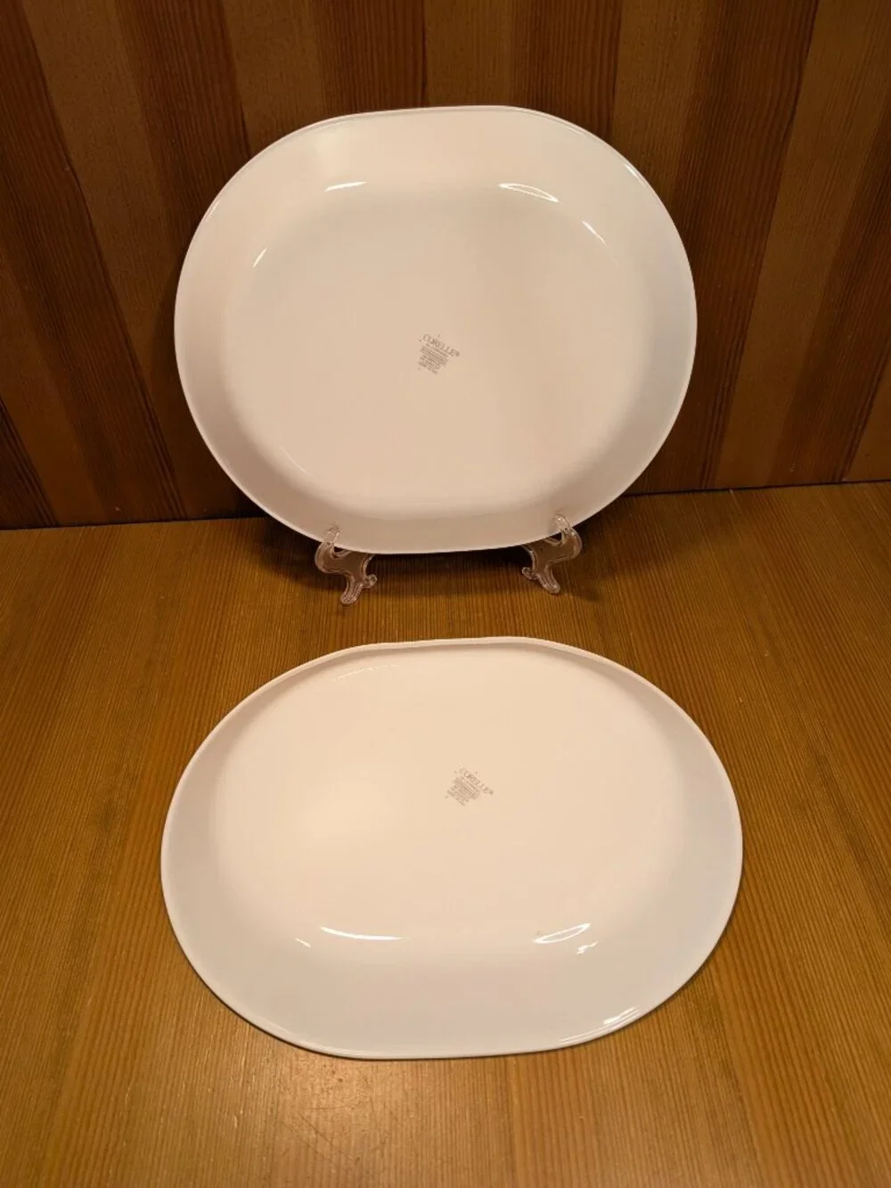 Set of 2 Corelle SHADOW IRIS Oval Serving Platter 12-1/4